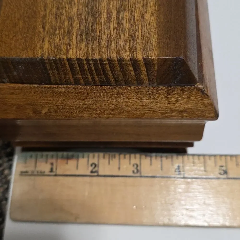 Vintage Small Wooden Jewelry Storage Square Decor Box With Removable Lid